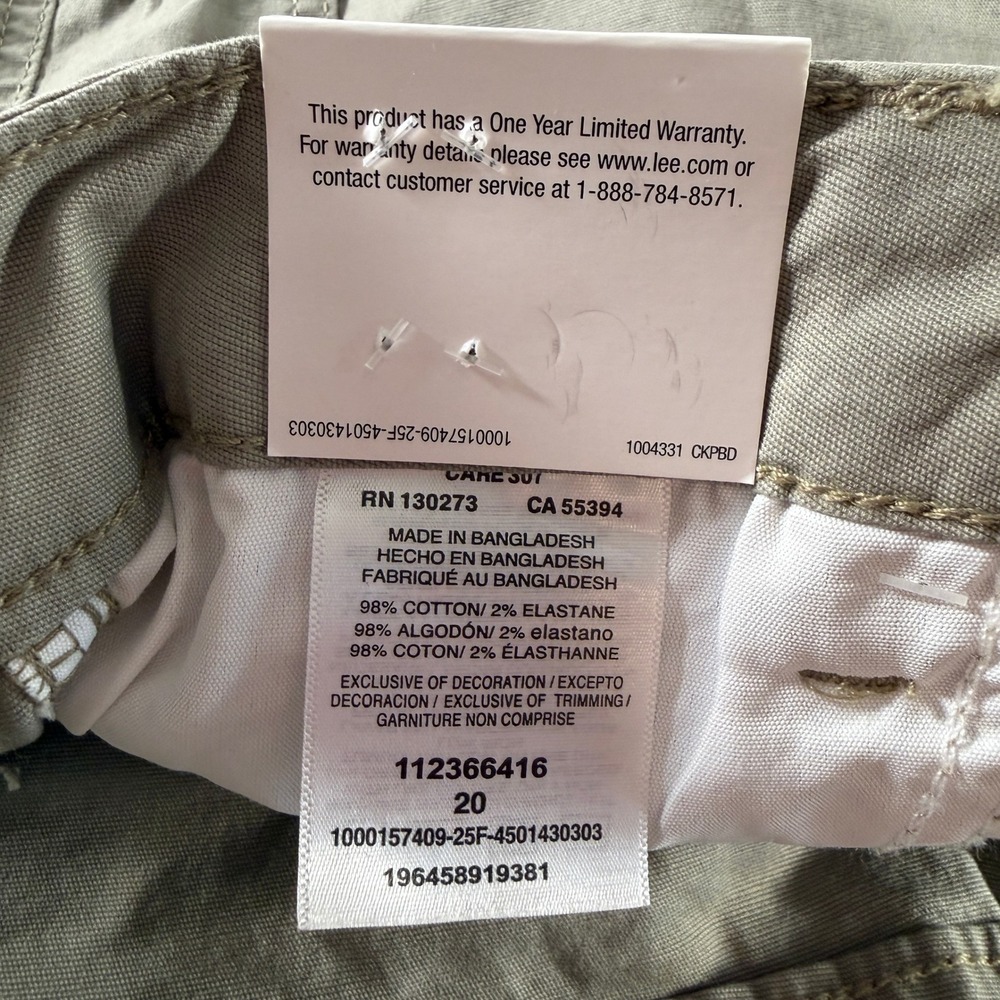 Lee Women's 8" Bermuda Shorts Size 20 Mushroom Beige Mid Rise Stretch New - Picture 8 of 8